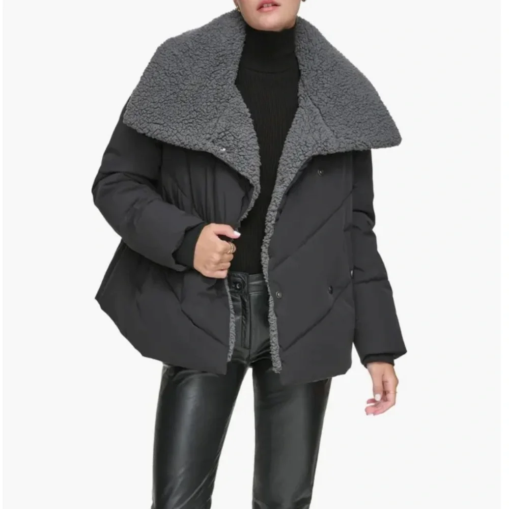 Andrew Marc Valencia Water Resistant Faux Shearling Lined Puffer Jacket - Picture 2 of 7